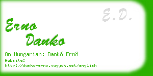 erno danko business card